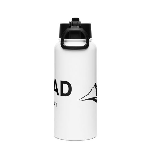 Stainless steel water bottle with a straw lid
